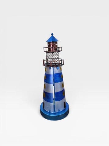 Maritieme objecten - Lantern - Metaal- Prachtig glas-in-lood