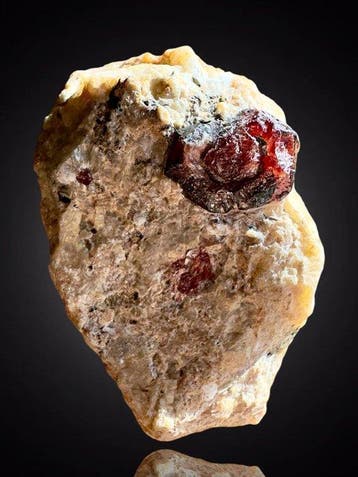 Schitterend kristal van felrode granaat Mineralencollectie -, Verzamelen