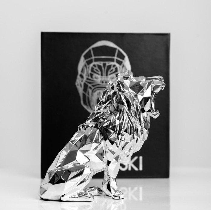 Richard Orlinski (1966) - Roaring Lion (Silver Edition), Antiquités & Art, Art | Objets design