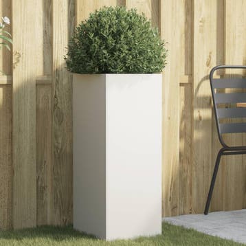 vidaXL Plantenbak 32x29x75 cm staal wit, Verzenden