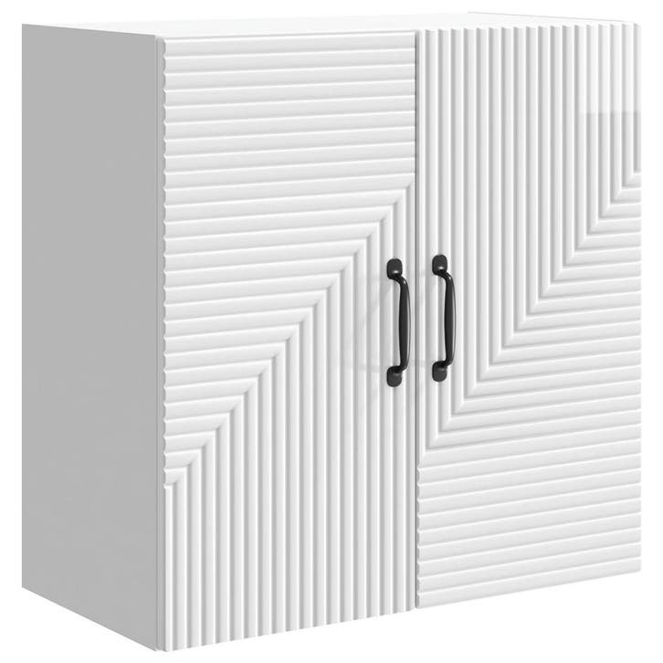 vidaXL Wandkast Hoogglans Wit 59 x 31 x 60 cm Bewerkt hout, Huis en Inrichting, Kasten | Overige, Nieuw, Verzenden