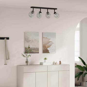 vidaXL Plafondspot Zwart 73,5 x 13 x 26 cm Glas en Metaal, Verzenden, Nieuw
