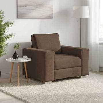 vidaXL Sofa Stoel Bruin 100 cm Stof, Verzenden