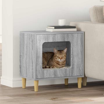 vidaXL Kattenhuis Grijs Sonoma 51 x 30 x 52 cm Bewerkt hout, Verzenden