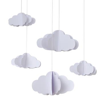 Hangdecoratie Wolken 3D 15cm 5st, Verzenden