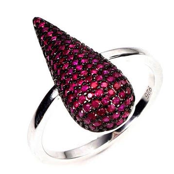 Zonder minimumprijs - Ring 14K witgoud geplateerd, 925, Handtassen en Accessoires, Ringen, Nieuw
