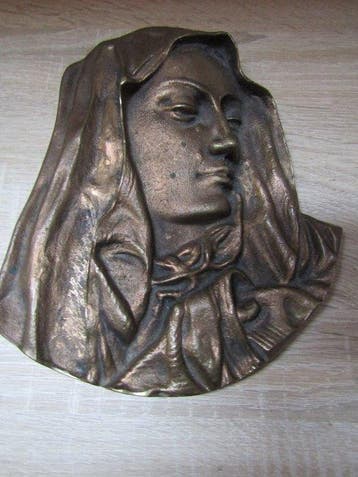 Relief - Het gelaat van de Maagd - 25 cm - 1,9 kg - Art Deco