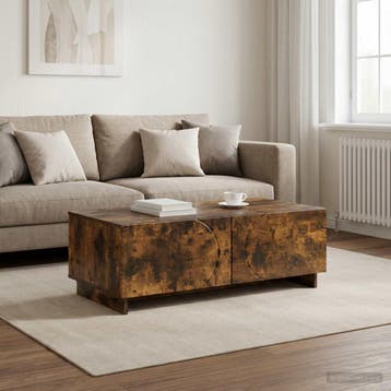 vidaXL Salontafel Gerookt eiken 102 x 50,5 x 35 cm Bewerkt, Huis en Inrichting, Tafels | Salontafels, Verzenden, Nieuw