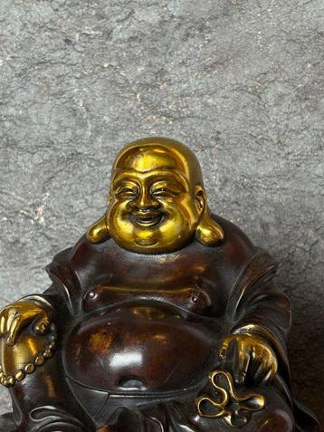 Lachende Boeddha (Budai) - Brons - China (Zonder, Antiek en Kunst