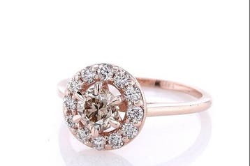 Zonder minimumprijs - Ring - 14 karaat Roségoud - 0.81ct., Nieuw