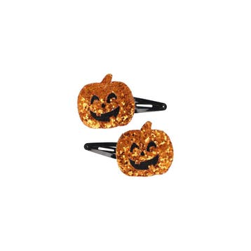 Haarspeld Klikklak 5cm - Pompoen Halloween – Oranje Zwart -, Nieuw