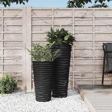 vidaXL Plantenbak met uitneembare bak geribbeld 8/22 L PP, Verzenden