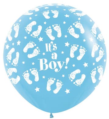 Ballonnen Its a Boy Footprint Light Blue 039 91cm 2st, Verzenden, Nieuw