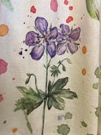 Magnifique tissu pour rideaux en lin mélangé imprimé - Tissu