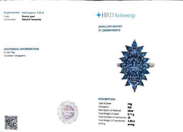 Sans prix de réserve - Bague Argent - 6.11ct. tw. Tanzanite, Nieuw