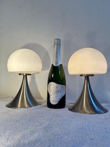 Lampe de table (2) - Champignon - Opaline - Ensemble