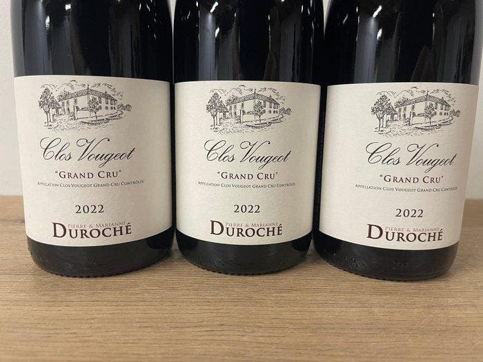 2022 Domaine Duroche, Clos Vougeot - Bourgogne - 3 Flessen, Verzamelen, Wijnen