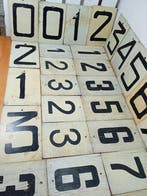 Sportplaat (31) - Vintage houten scorebord cijferpanelen —, Nieuw