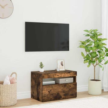 vidaXL Tv-meubel met LED-verlichting 60x35x40 cm gerookt, Huis en Inrichting, Verzenden, Nieuw