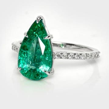 Zonder minimumprijs - Ring - 14 karaat IGI 2,97 ct Zambia, Nieuw