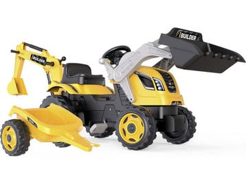 Smoby Builder Max - Tractor met aanhanger - 1m80 - Geel, Verzenden, Zo goed als nieuw