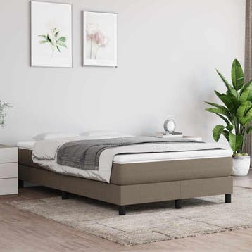 vidaXL Boxspring bed 120x200 cm stof taupe, Verzenden