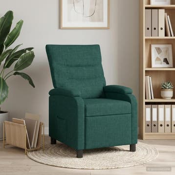 vidaXL Recliner Donkergroen Stof, Verzenden