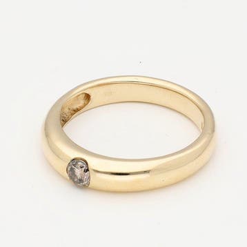 Ring - 14 karaat Geel goud Diamant (Natuurlijk)