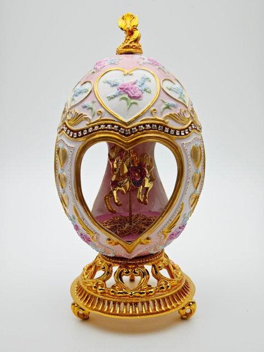 Fabergé ei - House of Fabergé Carrouselpaard Muziek-ei -, Antiquités & Art, Curiosités & Brocante