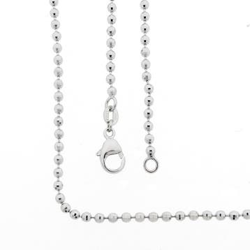 Witgouden bolletjes schakelketting, Ophalen of Verzenden, Gebruikt, Goud, Goud