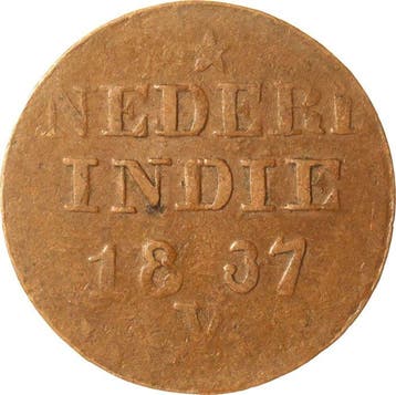 Indes orientales néerlandaises. 1 Cent 1837 V, 1838 J, 1839