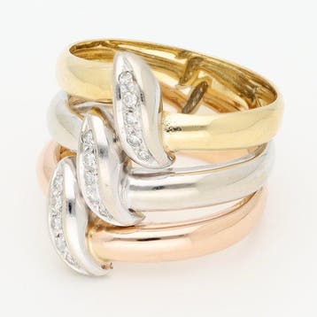 Bague - 18 carats Or jaune, Or blanc, Or rose Diamant, Bijoux, Sacs & Beauté