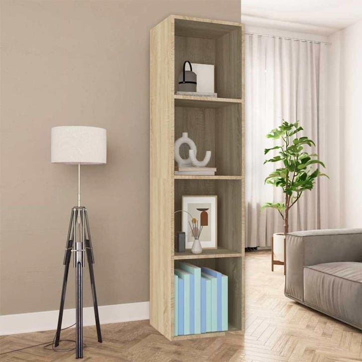 vidaXL Boekenkast/tv-meubel 36x30x143cm bewerkt hout sonoma, Maison & Meubles, Armoires | Bibliothèques, Envoi
