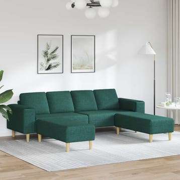 vidaXL Woonkamerbank / zetel 3 st Donkergroen Polyester, Verzenden, Nieuw