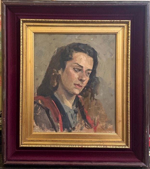 Glauco Cambon (1875-1930) - Ritratto di donna, Antiek en Kunst, Kunst | Schilderijen | Klassiek