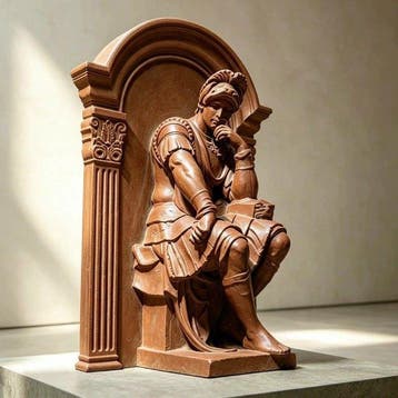 Koudgegoten keramisch borstbeeld van Lorenzo de Medici