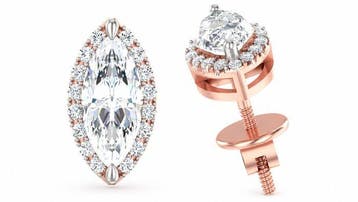 Boucles doreilles - 14 carats Or rose - 2.34ct. tw. Diamant