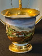 wohl KPM (Zeptermarke) - Maler Monogramm HK - Kop en schotel, Antiek en Kunst