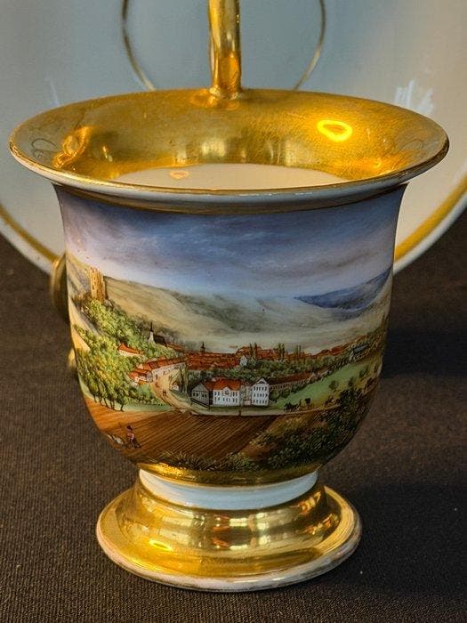 wohl KPM (Zeptermarke) - Maler Monogramm HK - Kop en schotel, Antiek en Kunst, Antiek | Glaswerk en Kristal