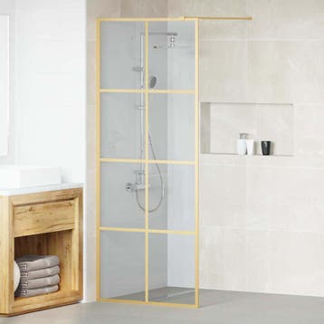 vidaXL Inloopdouchewand Goud 80 x 195 cm gehard glas, Verzenden, Nieuw