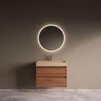 Badmeubelset Riga Travertin met Wastafel 80 cm Walnoot, Doe-het-zelf en Bouw, Ophalen of Verzenden, Nieuw, Bad