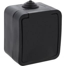 Q-LINK 1-voudig Buitenstopcontact IP54 Mat Zwart met Kinderb, Verzenden