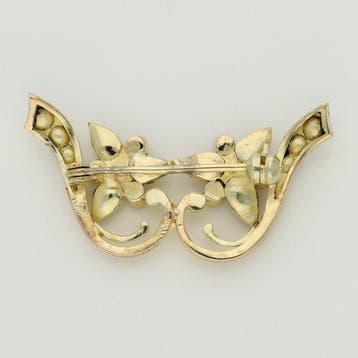 Broche - 14 carats Or jaune Diamant (Naturelle)