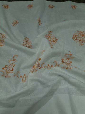 Coppia di tagli tessili darredo vintage – Jacquard floreale