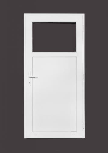 PVC Deur 1/3 glas Basic b98xh200 cm wit R, Ophalen of Verzenden, Buitendeur