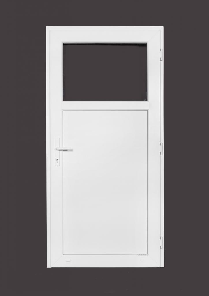 PVC Deur 1/3 glas Basic b98xh200 cm wit R, Bricolage & Construction, Fenêtres & Moustiquaires, Enlèvement ou Envoi