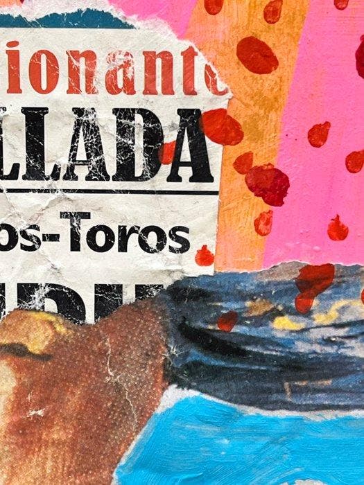 M. BURGAZ - Novillada, Antiek en Kunst, Kunst | Schilderijen | Modern