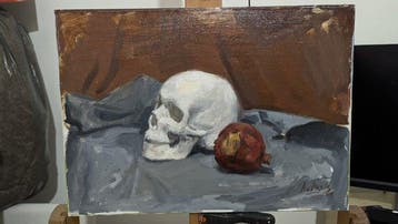Ardic Agus - Still life with skull and pomegranate
