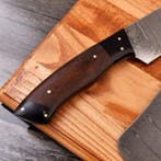 Keukenmes - Chefs knife - Gevouwen staal, hout en zwart