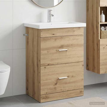 vidaXL Badkamermeubel Set Artisanaal eiken 61 x 40 x 84,5 cm, Verzenden, Nieuw